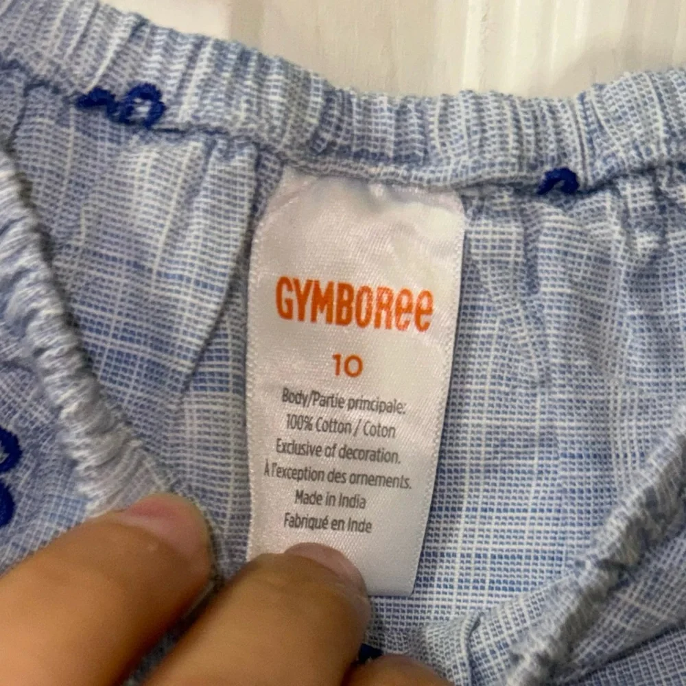 Gymboree Girls Bon Voyage Embroidered Shift Dress Blue White NWT Size 10